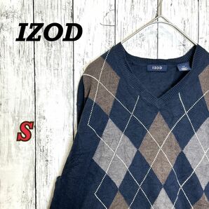 IZOD アイゾッド　メンズ　ニット　セーター　アーガイル　Vネック　春　秋　S