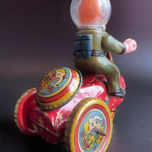 【119】宇宙服 ／ スペースサイクリング ／三輪車 ／ ◆Tin Toy ブリキ（中古）／ 1円スタート ／ ゆうパック60サイズ ／金曜日発送の画像5