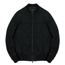 美品 定価10万 23区 HOMME オム ヌバック ゴートレザー ラムレザー切替 MA-1 レザーブルゾン 50/XL 黒 ライダースジャケット 山羊革 羊革_画像2