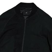 美品 定価10万 23区 HOMME オム ヌバック ゴートレザー ラムレザー切替 MA-1 レザーブルゾン 50/XL 黒 ライダースジャケット 山羊革 羊革_画像4