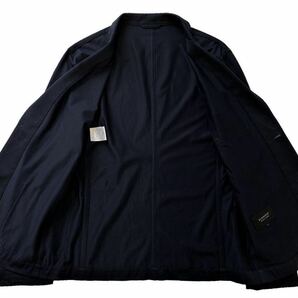 極美品 爽快 バーバリーブラックレーベル ノバチェック COOLMAX カットソー生地 サマー テーラードジャケット L/3 紺 BURBERRY BLACK LABELの画像8