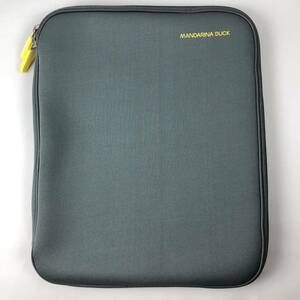 # rare #[ business ][A4] cushion case / personal computer case / man dalina Duck MANDARINA DUCK/ gray × yellow 