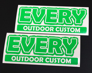 EVERY OUTDOOR CUSTOM カッティングステッカー 2枚セット 150mm×59mm 送料無料!! エブリイ