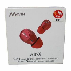 【未使用品】 AIR-X レッド 防滴 本体10時間再生 通話ノイズカット機能 完全ワイヤレスイヤホン カナル型 smasale-98G