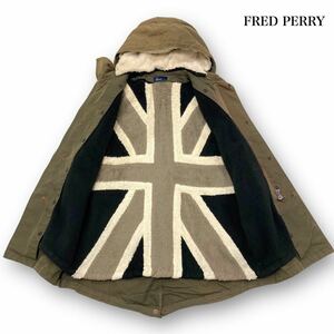 【FRED PERRY】フレッドペリー フィッシュテールパーカー モッズコート M-51 月桂樹刺繍ロゴ ユニオンジャック柄 インナーファー脱着 (M)