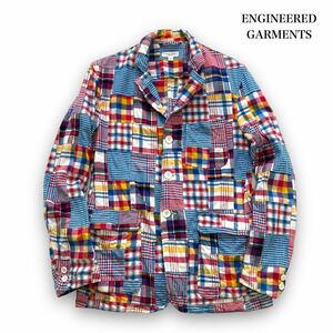 【ENGINEERED GARMENTS】エンジニアドガーメンツ パッチワークジャケット 再構築ブルゾン テーラードジャケット USA製 アメリカ製 チェック