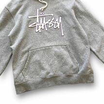 【stussy】ステューシー サガラ刺繍 スウェットパーカー フード刺繍 プルオーバー Hooded 立体センターロゴ STUSSY オーバーサイズ (L)_画像5