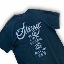 【stussy】ステューシー USA製 ワールドツアーTシャツ ブラック 半袖Tシャツ STUSSY 黒 アメリカ製 米国製 ドット柄 両面プリント (M)_画像9