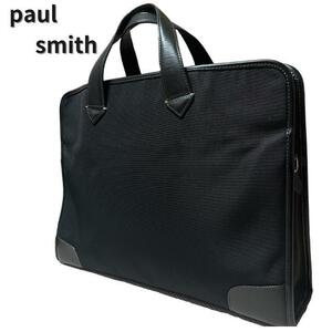 美品 Paul Smith ポールスミス ビジネスバッグ ブリーフケース 底鋲 トートバッグ 書類カバン A4収納可