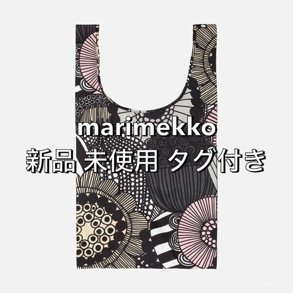 marimekko マリメッコ エコバッグ シイルトラプータルハ ピンク×ブラック 新品 未使用 タグ付き