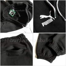 US/S 日本M相当 ゆるめ◆未使用 定価18,150円 PUMA プーマ スウェット 上下 プルオーバー パーカー スウェットパンツ セットアップ 黒 _画像9