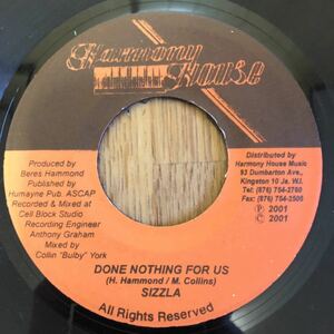 送料無料★レア シズラ 人気曲!! DONE NOTHING FOR US / SIZZLA★試聴あり