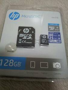* бесплатная доставка * HP microSDXC карта 128GB UHS-I соответствует полный HD супер высокая скорость HFUD128-1U1 (SD адаптор иметься ) ( максимальный .. скорость 80MB/s)