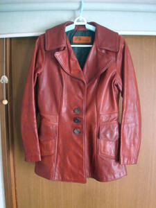 Walter Dyer* кожаный жакет пальто craft Vintage * светло-коричневый тон 12 M размер 