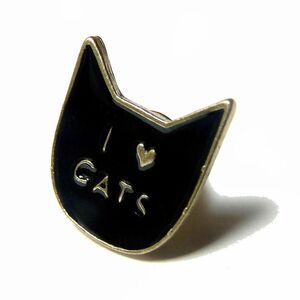 I LOVE CATS　猫　ネコ　ねこ　ピンバッジ　ピンズ　ラペルピン　ピンブローチ　ブローチ　ラペルピン