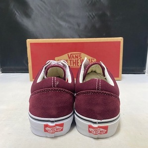 【訳あり新品】VANS OLD SKOOL PORT ROYALE/TRUE WHITE US9.0 27.0cm ヴァンズ バンズ オールドスクール バーガンディー エンジ ワインの画像3