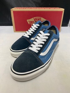 【訳あり新品】VANS OLD SKOOL Navy/White US9.0 27.0cm ヴァンズ バンズ オールドスクール ネイビー ホワイト スケート ジャズ 定番