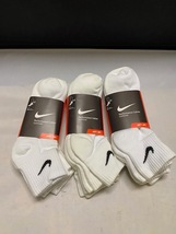 【訳あり新品】NIKE NIKE ナイキ 足首丈 ソックス 3Pコットン エブリデイ クッション クウォーター ソックス スポーツソックス 3足組_画像1