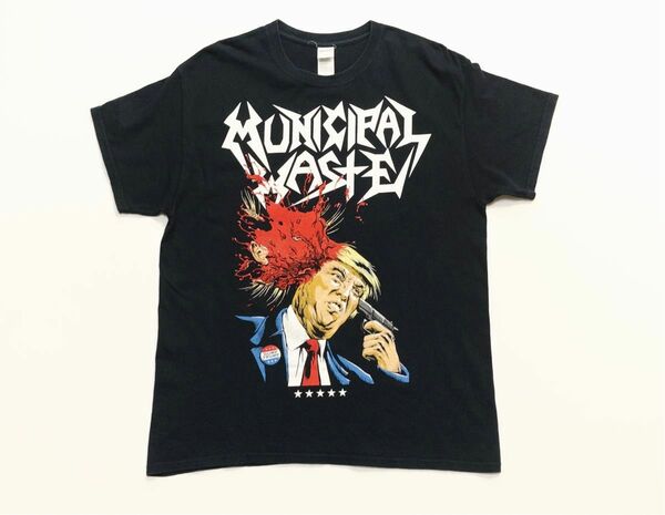 【バンT】MUNICIPAL WASTE Tシャツ トランプ 黒L ミュニシパル ウェイスト tee shirt スラッシュメタル