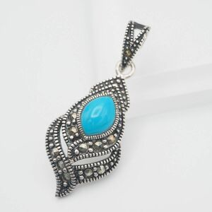 L821 turquoise turquoise ma-ka site ma LUKA jito925 stamp pendant top design silver charm head 12 month birthstone 