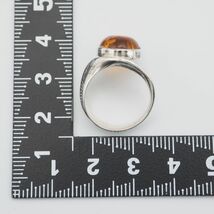 P026 琥珀 コハク 925 V8刻印 リング デザイン シルバー 指輪 9号_画像10