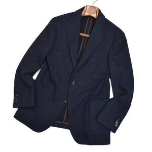 贅沢なアルパカ素材◎!!!超別格級!!世界最高峰ゼニアの一着!!Ermenegildo Zegna 優雅でリッチな見映えの織り ネイビー ジャケット 46 S〜M