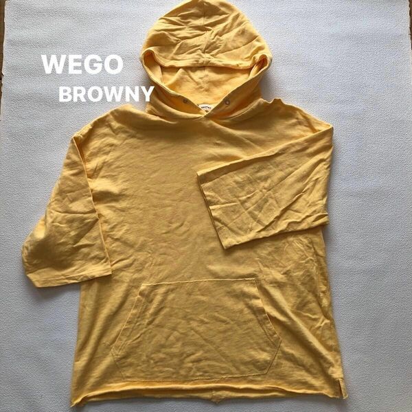 BROWNY 黄色　パーカー　WEGO サイズ M used