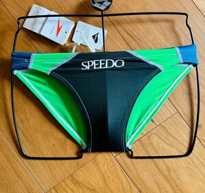 【新品・タグ付き】SPEEDO / アクアスペック/ グリーン×ブルー/ Sサイズ / 高光沢 / RQ632 ライフセーバー ライフガード 競パン 競泳水着