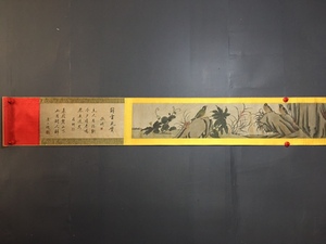 旧蔵 中国北宋畫家 李公麟 花鳥畫 宣紙 中国美術 極細工 古美術品 Z0303