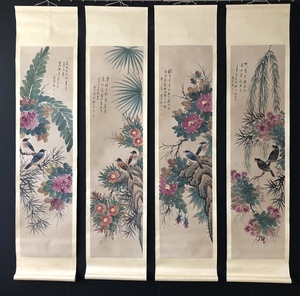 Art hand Auction Ehemals im Besitz, berühmter chinesischer moderner und zeitgenössischer Maler [Yan Bolong], Blumen- und Vogeltuschemalerei, exquisite Verarbeitung, seltener Gegenstand, antike Kunst, antike Delikatesse, A0330, Kunstwerk, Malerei, Tuschemalerei