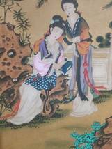旧蔵 中国明代画家【仇英】人物圖 中堂画 手繪画 絹布 挂軸 古美術品 L0320_画像5