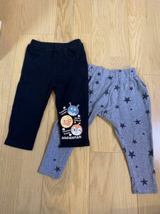 ☆中古☆８０アンパンマン&星柄長ズボン2枚セット保育園着