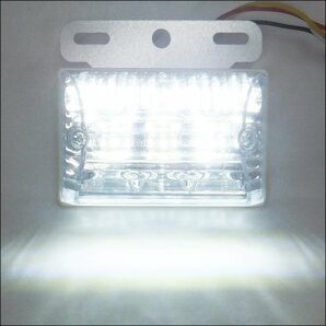 LED サイドマーカー ダウンライト付 24V 角型 汎用 クリア ホワイト/ホワイト 10個 ステー付[2]/16Дの画像8
