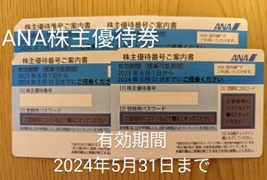 ANA　株主優待券　1〜4枚　有効期間2024年5月31日搭乗分まで 全日空