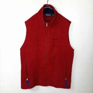 90s　アメリカ製　パタゴニア　シンチラ　フリースベスト　廃盤　刺繍　レッド　赤　S　patagonia　SYNCHILLA