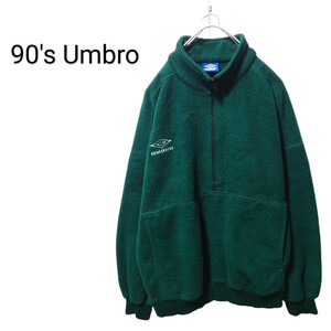 【UMBRO】90's ロゴ刺繍 ハーフジップフリースジャケット A-1722