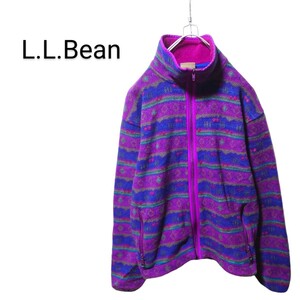 [L.L.Bean] 80-90's Total Pattern Fleece Jacket A-1742