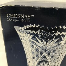 美品 CHESNAY 花瓶 カットガラス インテリア フランス製 フラワーベース Y0321-32_画像3