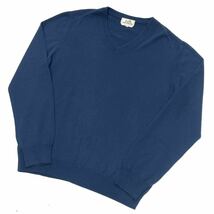正規品 HERMES エルメス カシミヤ100% ニット Vネック セーター 長袖 トップス cashmere knit sweater ネイビー L イタリア製 メンズ_画像3