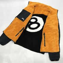 美品 国内正規品 22ss STUSSY ステューシー 118498 Stussy 8 BALL SHERPA JACKET ORANGE リバーシブル フリースジャケット エイトボール M_画像6