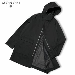 国内正規品 MONOBI モノビ MVB17A4058 モッズコート フーデット ロング コート ジャケット ブラック メンズ M イタリア製