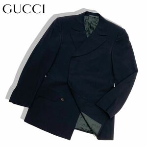 正規品 GUCCI グッチ ヴィンテージ ウール 4B スーツ ジャケット ブレザー ドレス JACKET アウター ビジネス 紳士服 46 ブラック