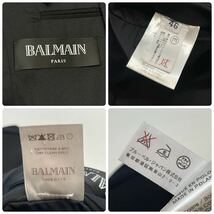 国内正規品 BALMAIN HOMME バルマンオム T404C117 2B コットン テーラードジャケット スーツ タキシード ドレス 46 ブラック_画像10