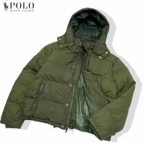 国内正規品 POLO RALPH LAUREN ポロ ラルフローレン 7185984SPPJ ナイロン ダウンジャケット ジップアップ ブルゾン カーキ XL メンズ_画像1