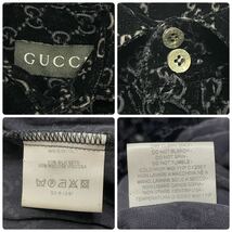 正規品 アーカイブ GUCCI グッチ トムフォード期 GG LOGO VELVET L/S SHIRT シルク混 GGロゴ ベルベット ベロア ドレスシャツブラック_画像10