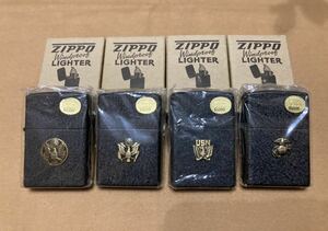 ZIPPO Black Crackle ジッポー ブラッククラックル　インシグニア・シリーズ 4品