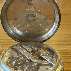 ジャンク 懐中時計 アンティーク 手巻き 銀製 0.800 刻印あり2個セット その1の画像5