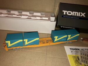 TOMIX HO-721 コキ35000形（コンテナなし）一部欠品・カプラー交換 箱有、HO-3108 JR C20形簡易通風コンテナ４ケ付 トミックス 1/80