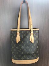 4115 LOUIS VUITTON モノグラム ルイヴィトン ショルダーバッグ バケット トートバッグ プチバケット バケットPM プチ _画像1