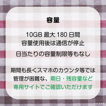 [10GB使い切り最大180日間] データ通信専用プリペイドSIM [DOCOMO回線MVMO] （規定容量使用後は通信停止） #冬狐堂_画像2